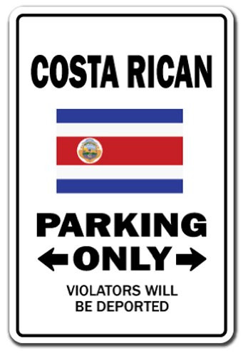 Costa Rican Parking Aluminum Sign Costa rica Central America | Indoor/Outdoor | 14" Tall