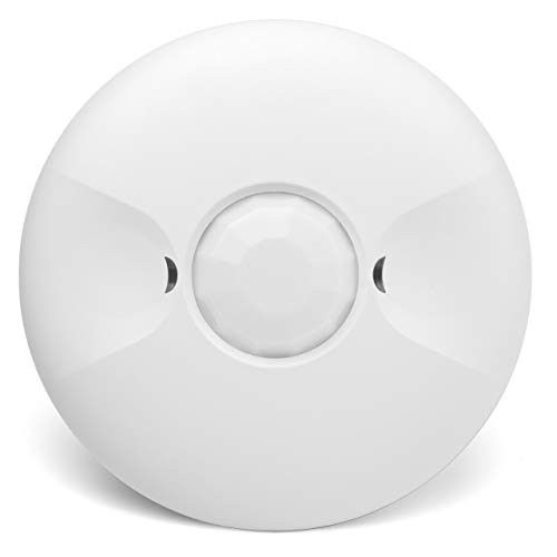 Ceiling Occupancy Sensor by Enerlites PIR Ceiling Sensor for Junction Box Installation, Ceiling Sensor, Line Voltage, 360 degree View, 1200 Sq Ft Coverage, 120-277VAC, MPC-50V  White (Renewed)