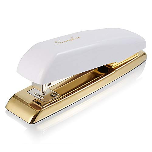 Swingline Stapler, Desktop Stapler, 20 Sheet Capacity, White/Gold (64701) (Renewed)