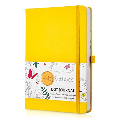 Bullet Dotted Journal - a5 dotted notebook with 140gsm ghost free and bleedproof paper with inner pocket, 3 bookmarks and gift box (Yellow) Bullet Dotted Journal - a5 dotted notebook with 140gsm ghost free and bleedproof paper with inner pocket, 3 bookmarks and gift box (Yellow)