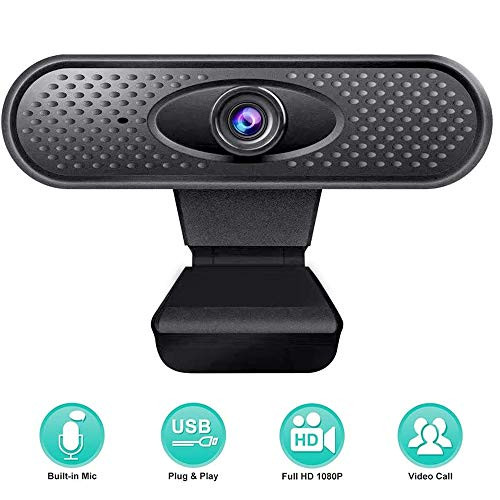 1080P Webcam with Microphone, Auto Focus 1080p Web Camera for Video Calling Conferencing Recording, PC Laptop Desktop USB Webcams