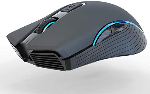 Wireless Mouse Rechargeable 2.4G Full Size Wireless Optical Mice with Nano USB Receiver, 3 Adjustable DPI Levels, 6 Buttons for Notebook, PC, Laptop, Computer, MacBook