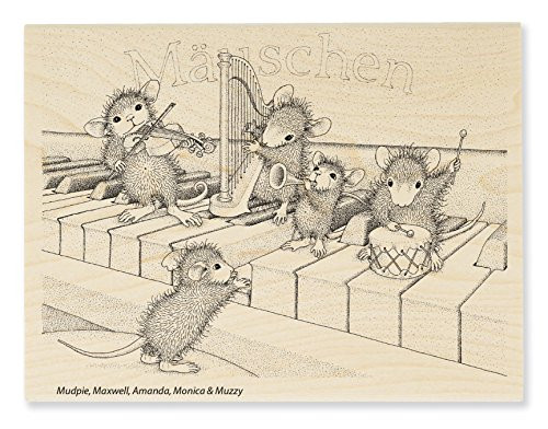 STAMPENDOUS Musical Mice Rubber Stamp