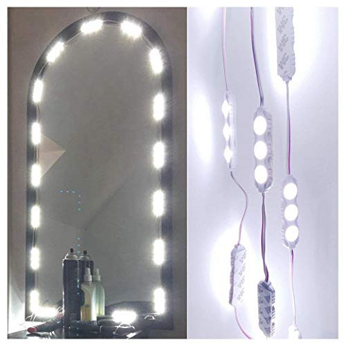 60 LEDs 9.8 FT Makeup Vanity Mirror Light DIY Light Kits for Cosmetic Makeup Vanity Mirror with Power Supply and ON//Off Switch