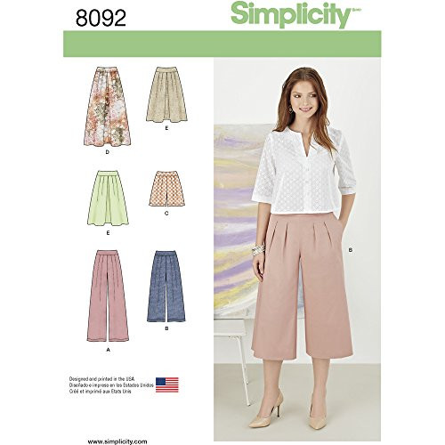 Simplicity Creative Patterns US8092H5 Misses' Skirts, Pants, Culottes and Shorts Size: H5 (6-8-10-12-14), 8092