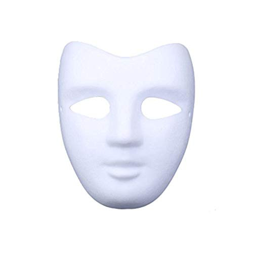 Meimasks DIY White Paper Mask Pulp Blank Hand Painted Mask Personality Creative Free Design Mask 10pcs (V face)
