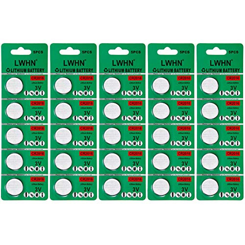 LWHN 25 Pack CR2016 Battery 3V Lithium CR 2016
