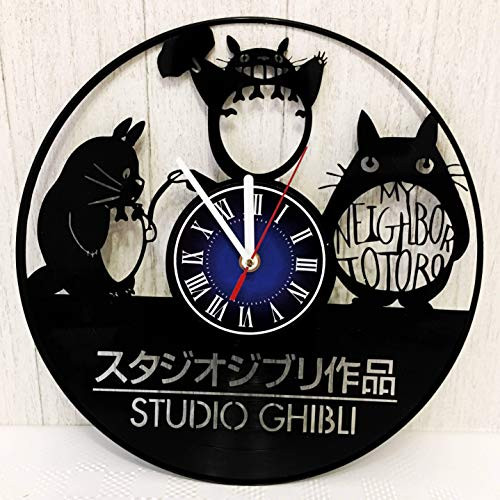 My Neighbor Totoro 12 inches / 30 cm Vinyl Record Wall Clock | Studio Ghibli Gift | Gift for Teens, Kids, Anime Lovers | Anime Merchandise