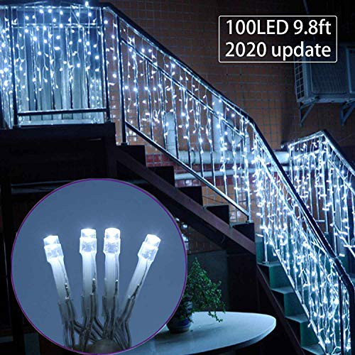 YASENN 100LED 9.9Ft Icicle Lights,8 Lighting Modes Icicle String Lights,Icicle Style Lights with Timer,Connectable Icicle Fairy Lights Plug in for Wall Porch Garden Christmas Decorations(Cool White) YASENN 100LED 9.9Ft Icicle Lights,8 Lighting Modes Icicle String Lights,Icicle Style Lights with Timer,Connectable Icicle Fairy Lights Plug in for Wall Porch Garden Christmas Decorations(Cool White)