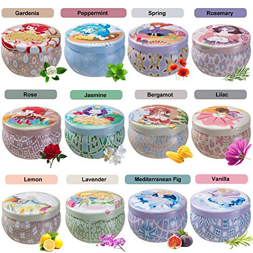 Bauhinia 12 Constellations Scented Candles Soy Wax Tin Candles, Natural Fragrance Candles for Stress Relief and Aromatherapy Candles Set of 12 Bauhinia 12 Constellations Scented Candles Soy Wax Tin Candles, Natural Fragrance Candles for Stress Relief and Aromatherapy Candles Set of 12