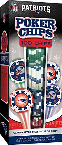MasterPieces NFL New England Patriots Poker Chips, 100 Piece