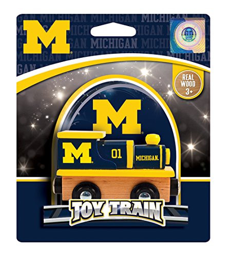 MasterPieces NCAA Michigan Wolverines, Real Wood Toy Train Engine, For Ages 3+