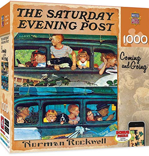 MasterPieces Saturday Evening Post Jigsaw Puzzle, Norman Rockwell Coming and Going Collage, 1000 Pieces MasterPieces Saturday Evening Post Jigsaw Puzzle, Norman Rockwell Coming and Going Collage, 1000 Pieces