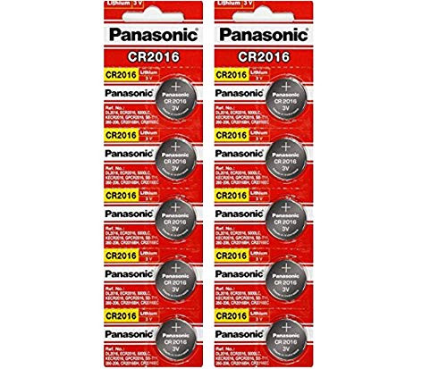 Panasonic CR2016 3 Volt Lithium Coin Battery (10 pcs)