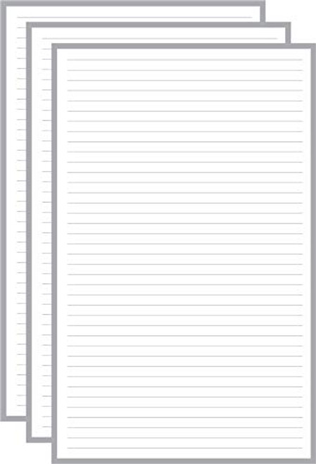 3 Pads - Lined Note Pad, 5" x 8", 50 Sheets, 5 mm Line Spacing, Heavyweight Paper