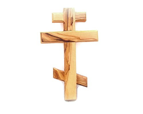 Olive Wood Russian Orthodox Eastern Wall Cross - Holyland (20 cm/20")