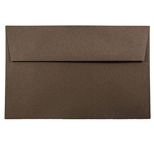 JAM PAPER A9 Premium Invitation Envelopes - 5 3/4 x 8 3/4 - Chocolate Brown Recycled - 50/Pack