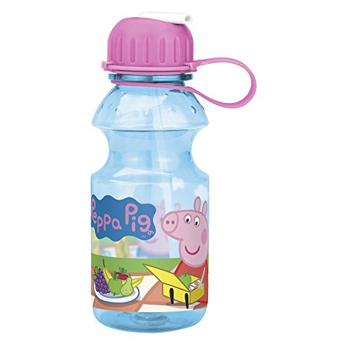 Zak Designs Peppa Pig 14oz Kids Water Bottle with Straw - BPA Free with Easy Clean Design, Peppa Pig