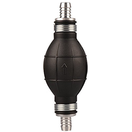 REAMTOP Black Rubber Fuel Transfer Vacuum Fuel Line Hand Primer Pump Bulb Type for Marine Boat Diesel Accessories (8mm)