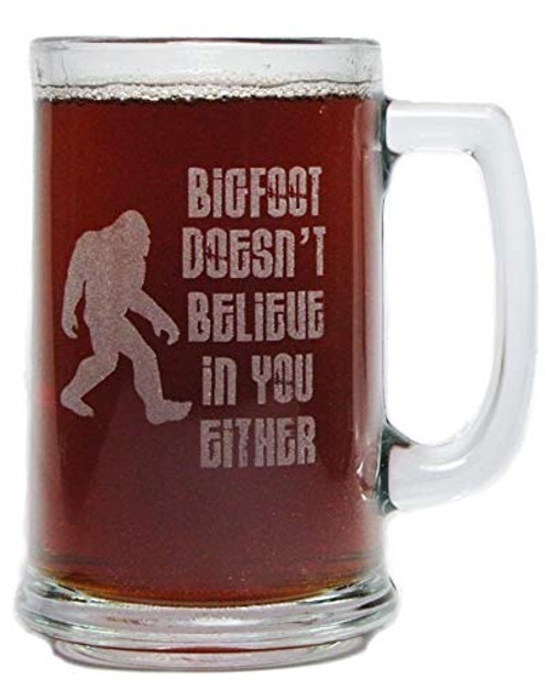 Bigfoot Doesn't Believe In You Either 15oz. Beer Mug with Handle
