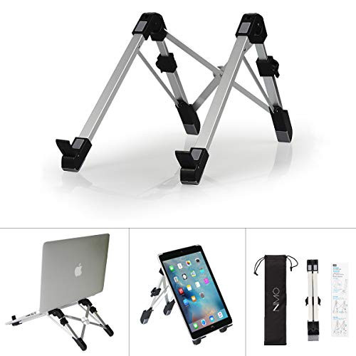 Laptop Stand, Adjustable Portable Aluminum Laptop Holde for MacBook Air Pro, Dell XPS, HP, Ergonomic Ventilated Portable Holder Compatible with 10-15.6 inches PC Computer, Tablet, iPad and More