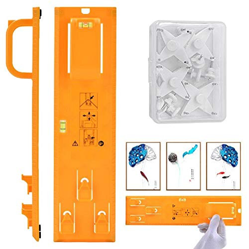Picture Hanging Tool - Picture Frame Hanger Tool with Level and Position Nail, Picture Frame Ruler for Marking Position and Hanger Level