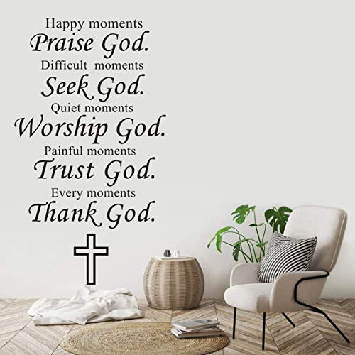 Religious Wall Decal Happy Moments Praise God Every Moment Thank God Quotes Wall Sticker Christianity Decor Mural AM102 Religious Wall Decal Happy Moments Praise God Every Moment Thank God Quotes Wall Sticker Christianity Decor Mural AM102