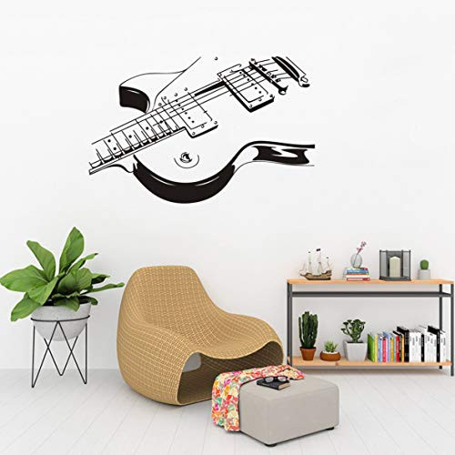 Creative Art Guitar Wall Stickers Home Decor Musical Instrument Home Decorations Rock Music Wall Decals Living Room Bedroom Boys Wall Decor Sticker Mural Art Removable DW193