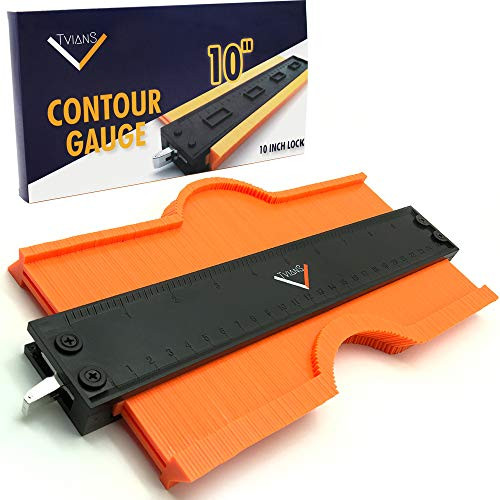 Tvians Contour Gauge (10 Inch Lock) Profile Tool- Adjustable Lock -Precisely Copy Irregular Shape Duplicator -Irregular Welding Woodworking Tracing - Must Have Tool for DIY Handyman, Construction