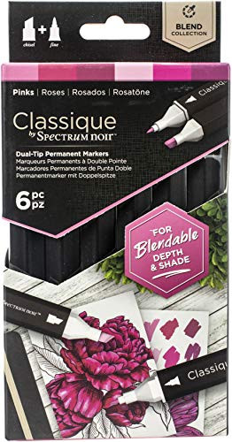 Spectrum Noir Classique Blend Alcohol Marker Dual Nib Pens Set-Pinks-Pack of 6