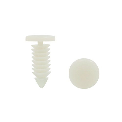 uxcell 100 Pcs White Plastic Door Fender Push Rivets Fastener 8mm Hole for Auto Car