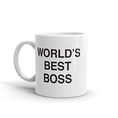 Mribo Mugs Funny World's Best Boss  11 oz Coffee Mug, White Dunder Mifflin