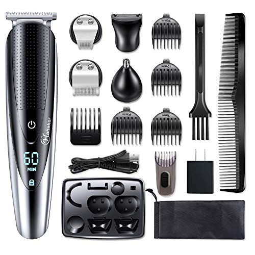 Hatteker Mens Hair Clipper Beard Trimmer Grooming kit Hair trimmer Mustache trimmer Body groomer Trimmer for Nose Ear Facial Hair Cordless Waterproof 5 In 1 Hatteker Mens Hair Clipper Beard Trimmer Grooming kit Hair trimmer Mustache trimmer Body groomer Trimmer for Nose Ear Facial Hair Cordless Waterproof 5 In 1