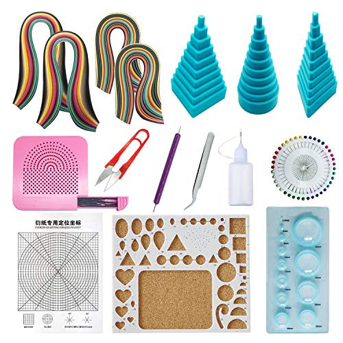 Woohome Quilling Supplies Paper Quilling Kits with 12 Quilling Tools and 36 Colors 880 Strips Quilling Paper for Craft