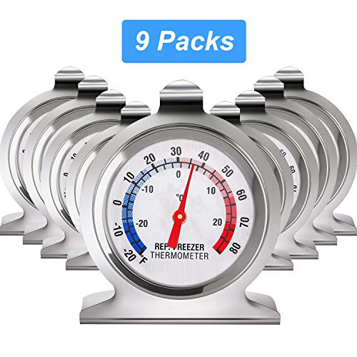 Refrigerator Freezer Thermometer Classic Series Large Dial Thermometer Temperature Thermometer for Refrigerator Freezer Fridge Cooler (9)