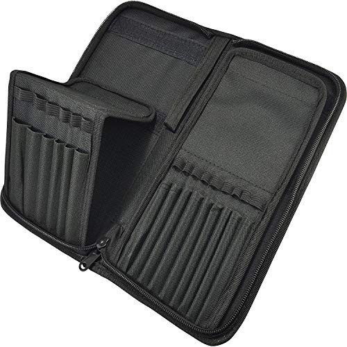 Paint Brush Holder - Organizer for 15 Short Handle Brushes - Storage for Acrylic, Oil & Watercolor Art Paintbrushes - Artists' Quality Supplies by MyArtscape (Black)