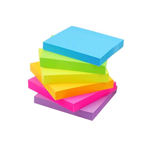 Early Buy Sticky Notes 6 Bright Color 12 Pads Self-Stick Notes 3 in x 3 in, 100 Sheets/Pad