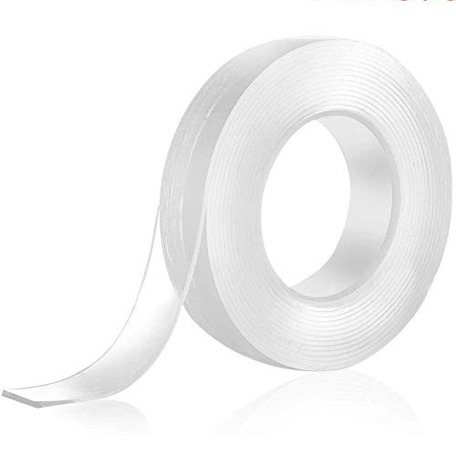 TYLife Nano Double Sided Tape,Removable Traceless Washable Nano Tape,Heavy Duty Adhesive Tape,Clear Gel Grip Reusable Tape Multipurpose for Paste Photos Poster, Fix Carpet Mats and Wall Decro,9.84FT