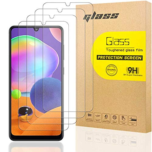 [4-Pack] YFLMM Screen Protector for Samsung Galaxy A31, 9H Hardness, HD Clear, Anti-Scratch, Bubble Free Tempered Glass