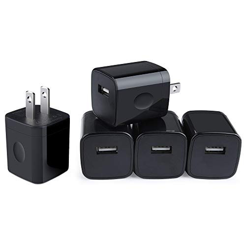 USB Plug in Wall Charger, Charger Box, NonoUV 5Pack Single Port Charging Block Base Compatible with iPhone 11 Pro Max XR XS X 8 7 6 Plus, iPad, Samsung Galaxy S20 S10 S10e S9 S8 Note 10 9 A10E A20 A50