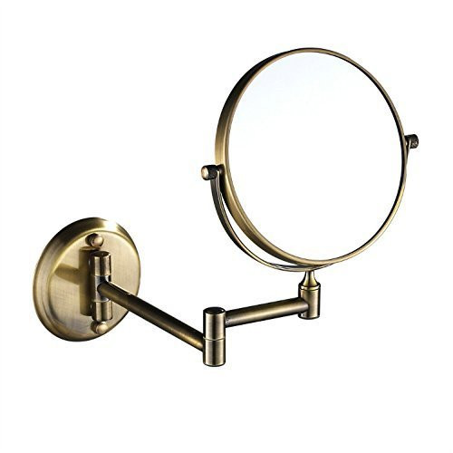 GURUN 8 Inch Antique Dual Sided Wall Mount Makeup Mirror with 10x Magnification,Antique Brass Finish M1306K(8in,10x) GURUN 8 Inch Antique Dual Sided Wall Mount Makeup Mirror with 10x Magnification,Antique Brass Finish M1306K(8in,10x)