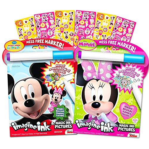 Disney Minnie and Mickey Mouse Imagine Ink Book Bundle with over 100 Stickers and Mess-Free Marker Disney Minnie and Mickey Mouse Imagine Ink Book Bundle with over 100 Stickers and Mess-Free Marker