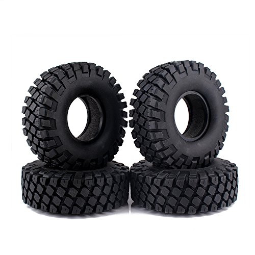 4PCS 114MM 1.9" Rubber Rocks Tyres/Wheel Tires for 1:10 RC Rock Crawler Axial SCX10 90046 SCX10 III AXI03007 D90 D110 TF2 Traxxas TRX-4