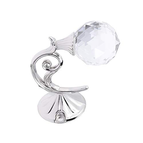 LIOOBO Metal Crystal Curtain Holdback Wall Mounted Tieback Hooks Hanger Holder Curtain Holder (Silver)