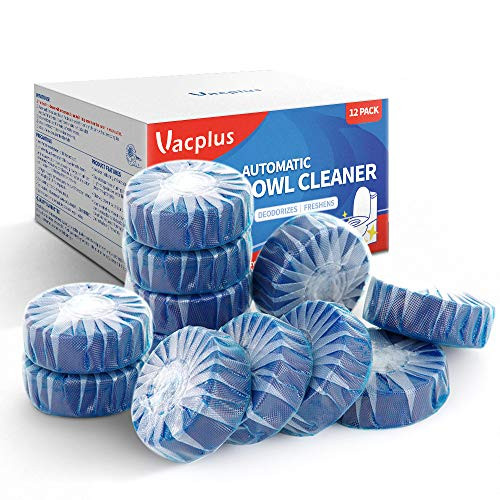 Vacplus Automatic Toilet Bowl Cleaner Tablets(12 PACK), Bathroom Toilet Tank Cleaner, Toilet Blue Clean Bubbles, Long-lasting, Fresh Smell, No Pungent Odor Vacplus Automatic Toilet Bowl Cleaner Tablets(12 PACK), Bathroom Toilet Tank Cleaner, Toilet Blue Clean Bubbles, Long-lasting, Fresh Smell, No Pungent Odor