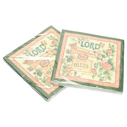 The Lord Remembers Us And Will Bless Us 20 Count 3-Ply Paper Luncheon Napkins Pack of 2