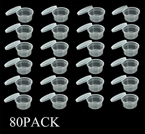 Kbraveo 80Pack 2OZ Slime Storage Containers and Foam Ball Storage Containers With Lids For 20g Slime DIY Art Craft Making Homemade