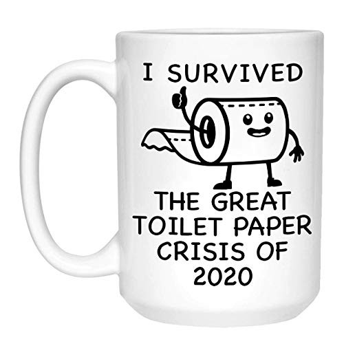 I Survived the Toilet Paper Crisis of 2020 Ceramic Coffee Mug Funny Gift for Coworker (15oz)