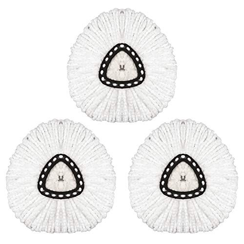 3 Pack Mop Head Replacement Spin Mop Head Microfiber Refill Head 360° Easy Cleaning Mop Head Replacement