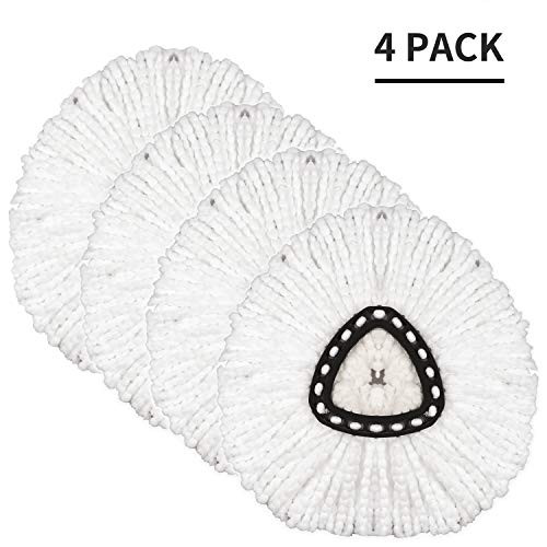 4 Pack Mop Head Replacement Spin Mop Head Microfiber Refill Head 360° Easy Cleaning Mop Head Replacement
